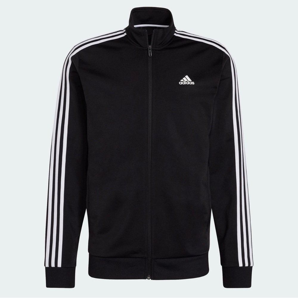 Adidas Men's Black and White Track Jacket